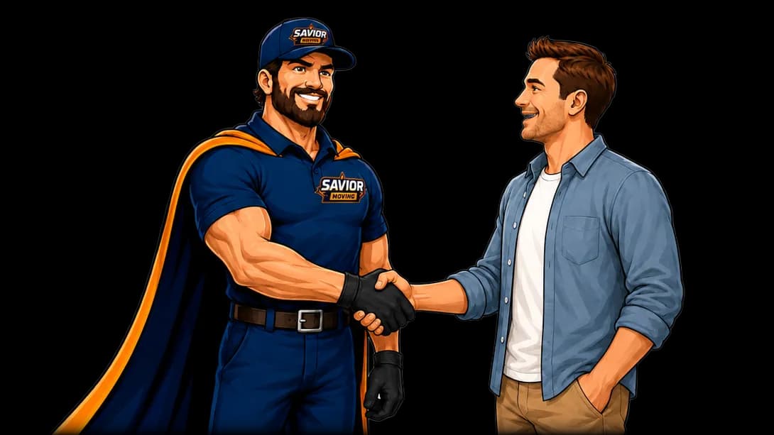 Moving crew shaking hands